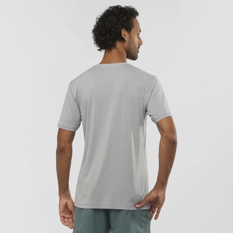 Salomon Agile Training Short Sleeve Men's T-Shirts Light Grey | CA 43F10